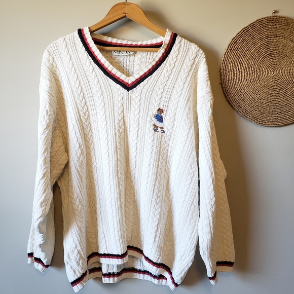 Vintage Other - Vintage Strokes Golf Bear Knit Sweater L